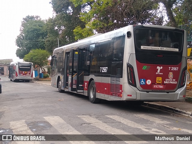 Viação Campo Belo 7 2567 na cidade de São Paulo, São Paulo, Brasil, por Matheus  Daniel. ID da foto: 11304332.