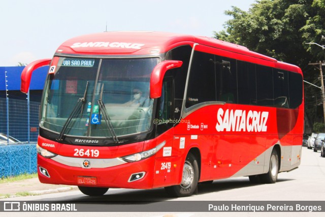 Viação Santa Cruz 26419 na cidade de São Paulo, São Paulo, Brasil, por Paulo Henrique Pereira Borges. ID da foto: 11306271.