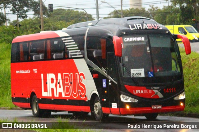 Lirabus 14111 na cidade de Campinas, São Paulo, Brasil, por Paulo Henrique Pereira Borges. ID da foto: 11308234.