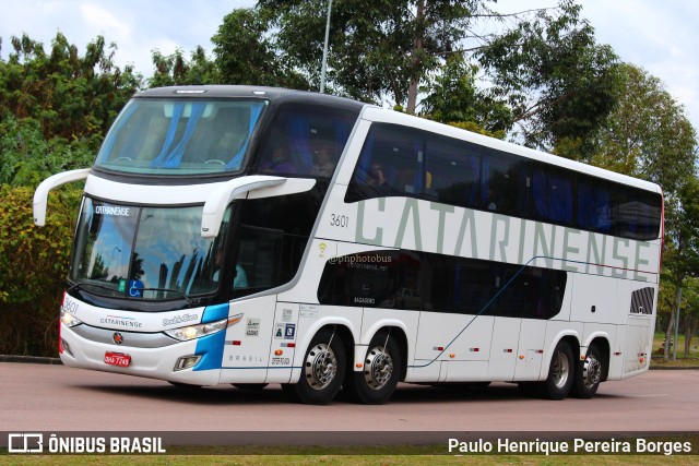 Auto Viação Catarinense 3601 na cidade de Curitiba, Paraná, Brasil, por Paulo Henrique Pereira Borges. Número da foto: #11308164.