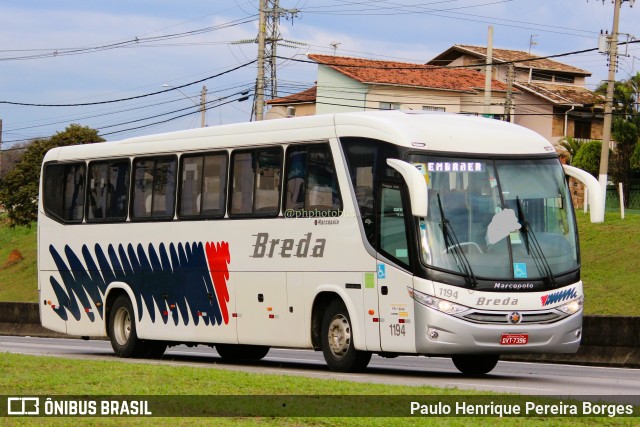 Breda Transportes e Serviços 1194 na cidade de Caçapava, São Paulo, Brasil, por Paulo Henrique Pereira Borges. Número da foto: #11311211.