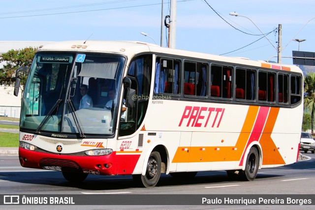 Viação Pretti 6200 na cidade de Vitória, Espírito Santo, Brasil, por Paulo Henrique Pereira Borges. Número da foto: #11311158.