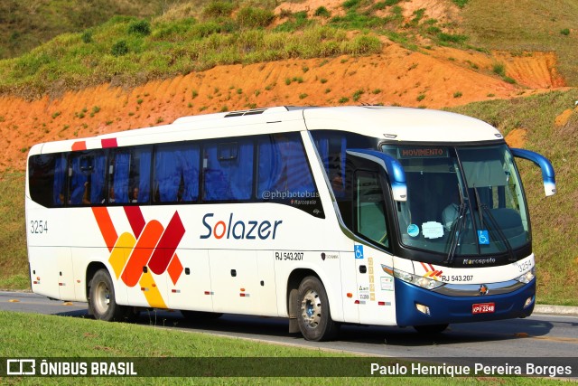 Solazer Transportes e Turismo 3254 na cidade de Aparecida, São Paulo, Brasil, por Paulo Henrique Pereira Borges. ID da foto: 11311147.