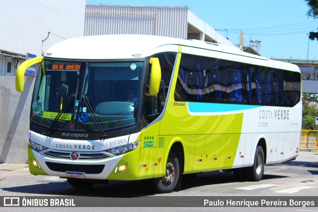 Costa Verde Transportes RJ 217.005 na cidade de Rio de Janeiro, Rio de Janeiro, Brasil, por Paulo Henrique Pereira Borges. ID da foto: 11314398.