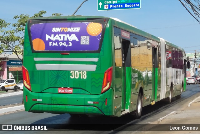 Expresso Caribus Transportes 3018 na cidade de Cuiabá, Mato Grosso, Brasil, por Leon Gomes. ID da foto: 11313853.