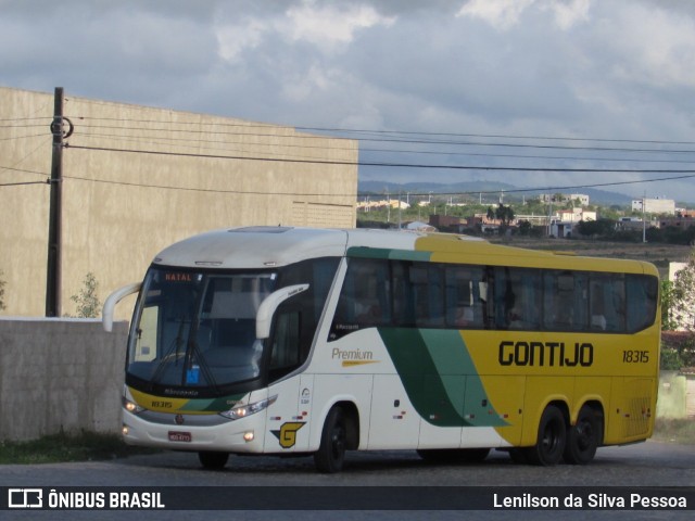 Empresa Gontijo de Transportes 18315 na cidade de Caruaru, Pernambuco, Brasil, por Lenilson da Silva Pessoa. ID da foto: 11314911.