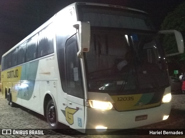 Empresa Gontijo de Transportes 12035 na cidade de João Monlevade, Minas Gerais, Brasil, por Hariel Bernades. ID da foto: 11312134.