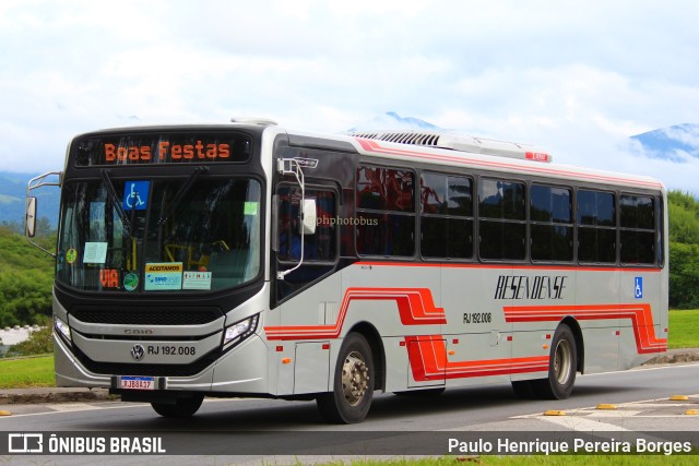 Viação Resendense RJ 192.008 na cidade de Resende, Rio de Janeiro, Brasil, por Paulo Henrique Pereira Borges. Número da foto: #11314336.