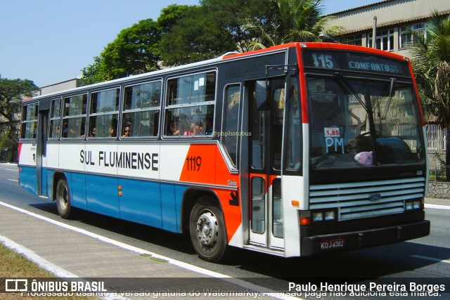 Viação Sul Fluminense 1119 na cidade de Volta Redonda, Rio de Janeiro, Brasil, por Paulo Henrique Pereira Borges. Número da foto: #11314311.