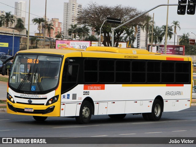 Viação Araguarina 3188 na cidade de Goiânia, Goiás, Brasil, por João Victor. ID da foto: 11317558.