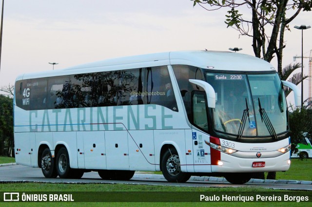 Auto Viação Catarinense 3303 na cidade de Florianópolis, Santa Catarina, Brasil, por Paulo Henrique Pereira Borges. ID da foto: 11316835.