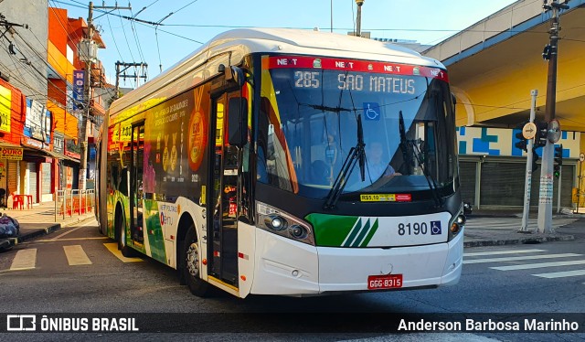Next Mobilidade - ABC Sistema de Transporte 8190 na cidade de Santo André, São Paulo, Brasil, por Anderson Barbosa Marinho. Número da foto: #11250992.