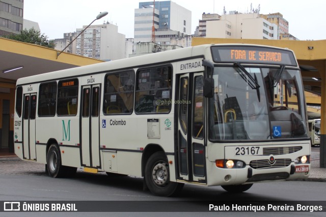 Viação Colombo 23167 na cidade de Curitiba, Paraná, Brasil, por Paulo Henrique Pereira Borges. ID da foto: 11319774.