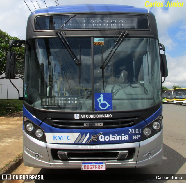 HP Transportes Coletivos 20801 na cidade de Aparecida de Goiânia, Goiás, Brasil, por Carlos Júnior. ID da foto: 11319045.