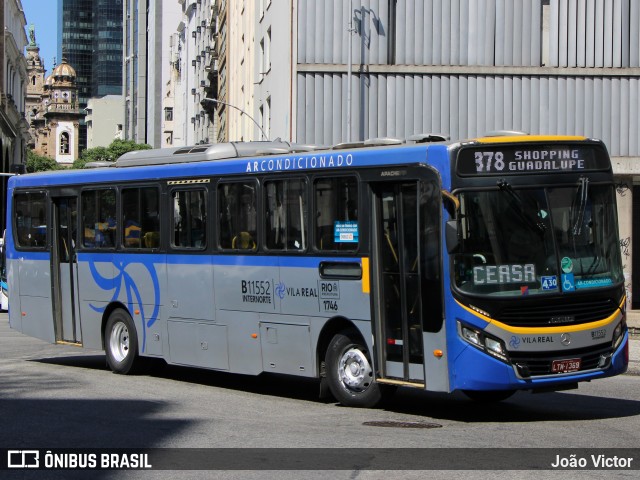 Viação Vila Real B11552 na cidade de Rio de Janeiro, Rio de Janeiro, Brasil, por João Victor. Número da foto: #11253698.