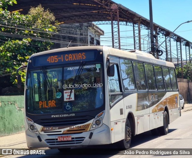 Auto Ônibus Vera Cruz RJ 104.001 na cidade de Rio de Janeiro, Rio de Janeiro, Brasil, por João Pedro Rodrigues da Silva. Número da foto: #11253220.