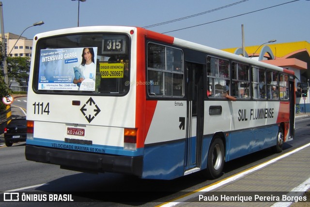 Viação Sul Fluminense 1114 na cidade de Volta Redonda, Rio de Janeiro, Brasil, por Paulo Henrique Pereira Borges. Número da foto: #11253585.
