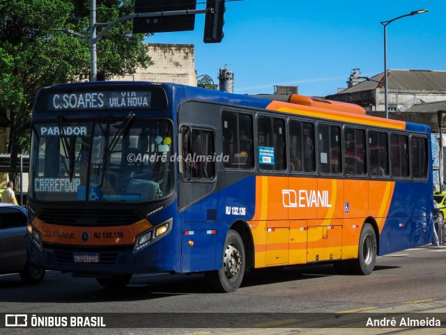 Evanil Transportes e Turismo RJ 132.136 na cidade de Rio de Janeiro, Rio de Janeiro, Brasil, por André Almeida. ID da foto: 11252237.