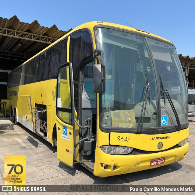 Viação Itapemirim 8647 na cidade de Rio de Janeiro, Rio de Janeiro, Brasil, por Paulo Camillo Mendes Maria. Número da foto: #11254651.