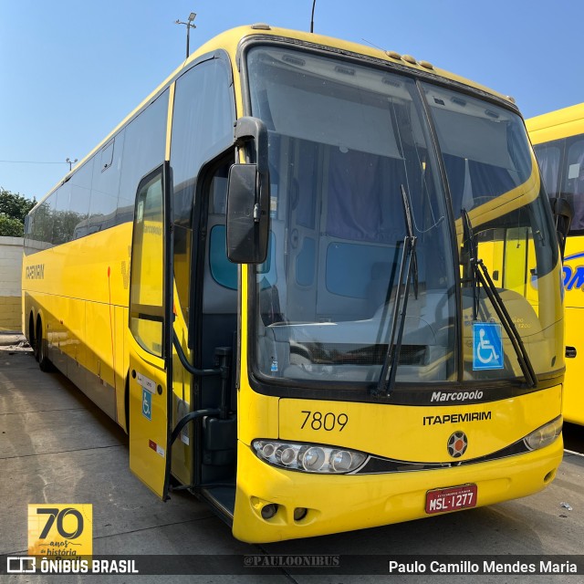 Viação Itapemirim 7809 na cidade de Rio de Janeiro, Rio de Janeiro, Brasil, por Paulo Camillo Mendes Maria. ID da foto: 11254656.