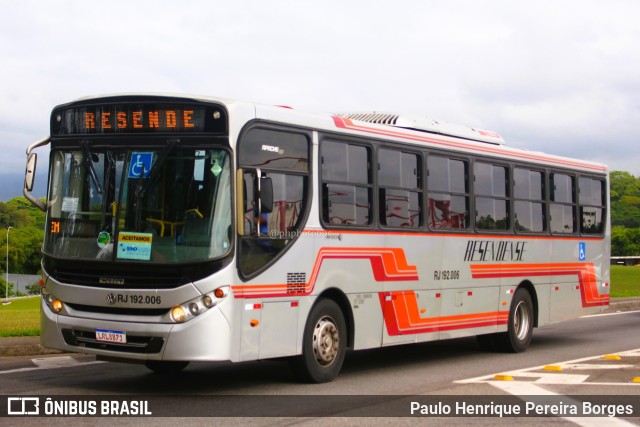 Viação Resendense RJ 192.006 na cidade de Resende, Rio de Janeiro, Brasil, por Paulo Henrique Pereira Borges. Número da foto: #11259944.
