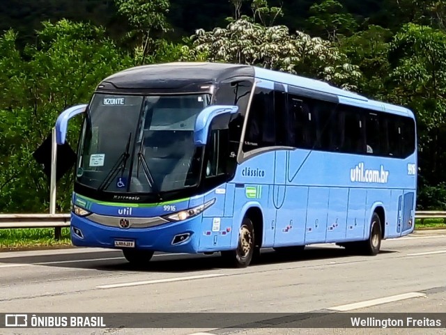 UTIL - União Transporte Interestadual de Luxo 9916 na cidade de Petrópolis, Rio de Janeiro, Brasil, por Wellington Freitas. ID da foto: 11262076.