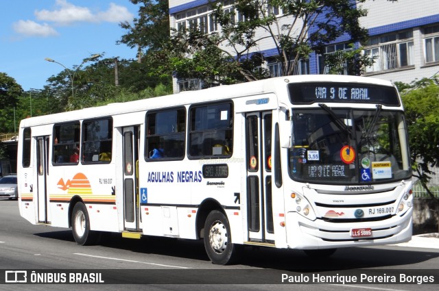 Viação Agulhas Negras RJ 169.007 na cidade de Volta Redonda, Rio de Janeiro, Brasil, por Paulo Henrique Pereira Borges. Número da foto: #11262202.
