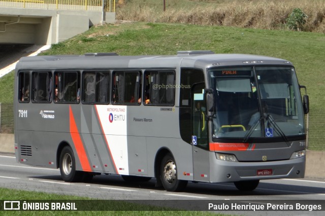 Empresa de Ônibus Pássaro Marron 7911 na cidade de Aparecida, São Paulo, Brasil, por Paulo Henrique Pereira Borges. Número da foto: #11262011.