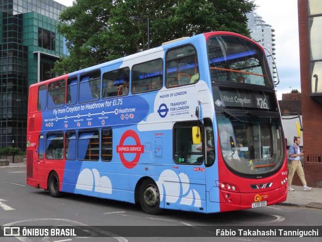 Metrobus WVL336 na cidade de Croydon, Greater London, Inglaterra, por Fábio Takahashi Tanniguchi. ID da foto: 11261827.