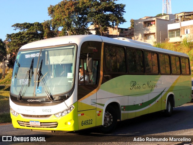 Rio Negro Fretamento e Turismo 64922 na cidade de Belo Horizonte, Minas Gerais, Brasil, por Adão Raimundo Marcelino. ID da foto: 11262817.