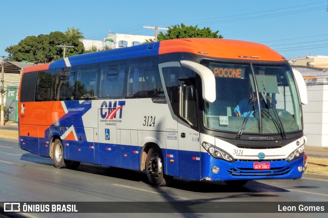 CMT - Consórcio Metropolitano Transportes 3124 na cidade de Cuiabá, Mato Grosso, Brasil, por Leon Gomes. ID da foto: 11264316.