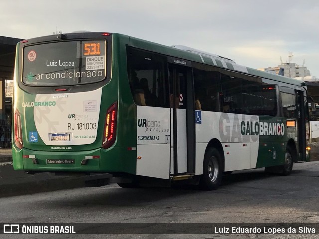 Viação Galo Branco RJ 181.003 na cidade de Niterói, Rio de Janeiro, Brasil, por Luiz Eduardo Lopes da Silva. Número da foto: #11263083.