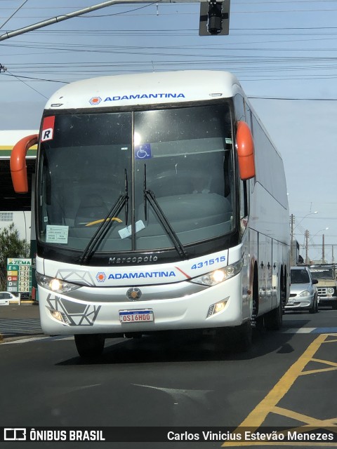 Expresso Adamantina 431515 na cidade de Osvaldo Cruz, São Paulo, Brasil, por Carlos Vinicius Estevão Menezes. ID da foto: 11322996.