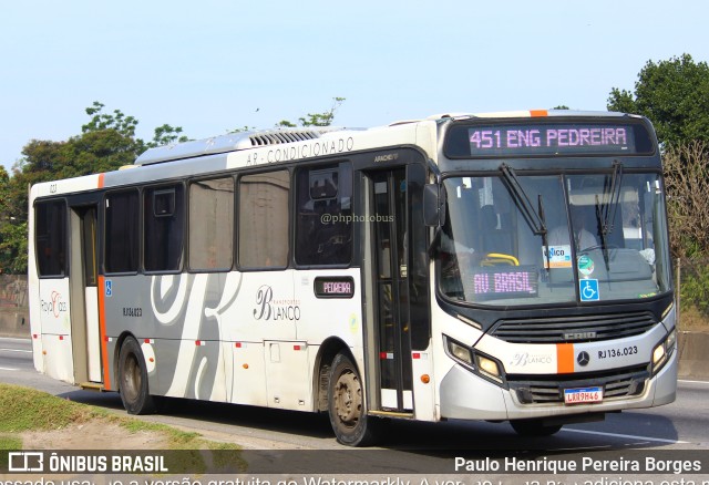 Transportes Blanco RJ 136.023 na cidade de Nova Iguaçu, Rio de Janeiro, Brasil, por Paulo Henrique Pereira Borges. Número da foto: #11323977.
