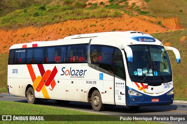 Solazer Transportes e Turismo 3078 na cidade de Aparecida, São Paulo, Brasil, por Paulo Henrique Pereira Borges. ID da foto: 11347461.