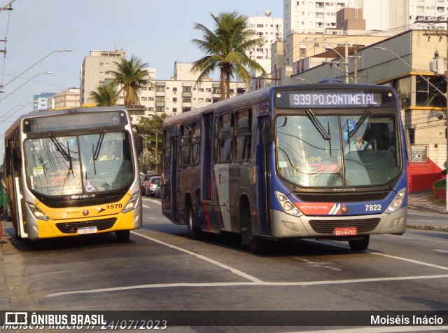 BR Mobilidade Baixada Santista 7822 na cidade de São Vicente, São Paulo, Brasil, por Moiséis Inácio. Número da foto: #11346529.