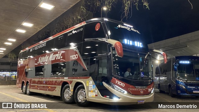 Santa Maria Fretamento e Turismo 1100 na cidade de Belo Horizonte, Minas Gerais, Brasil, por Marcos Demetrio. ID da foto: 11346830.