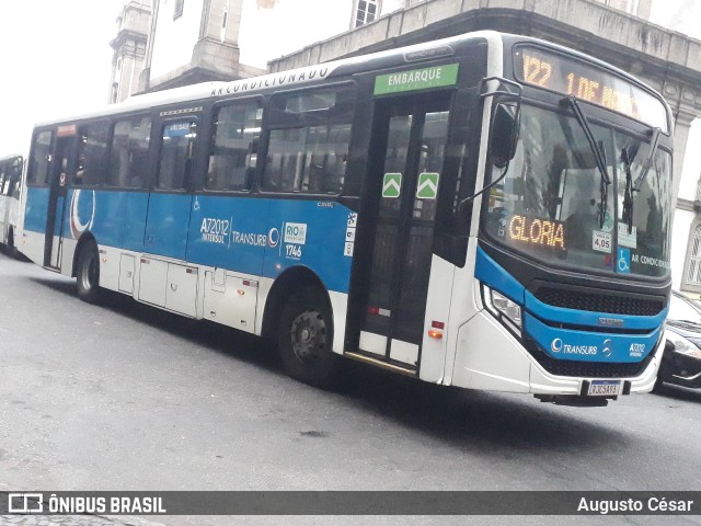 Transurb A72012 na cidade de Rio de Janeiro, Rio de Janeiro, Brasil, por Augusto César. ID da foto: 11349260.