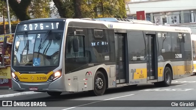 Viação Metrópole Paulista - Zona Leste 3 2100 na cidade de São Paulo, São Paulo, Brasil, por Cle Giraldi. ID da foto: 11348693.