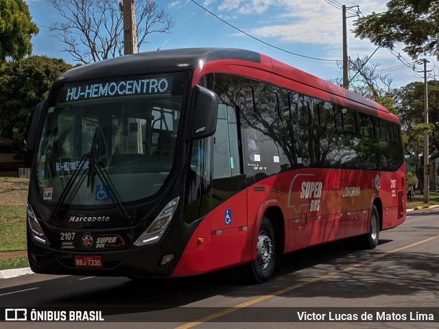 TCGL - Transportes Coletivos Grande Londrina 2107 na cidade de Londrina, Paraná, Brasil, por Victor Lucas de Matos Lima. Número da foto: #11350694.