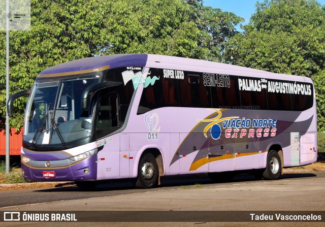 Viação Norte Express 011 na cidade de Palmas, Tocantins, Brasil, por Tadeu Vasconcelos. ID da foto: 11352487.