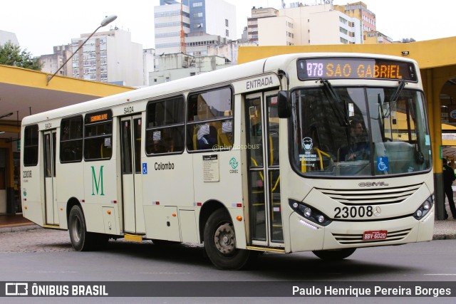 Viação Colombo 23008 na cidade de Curitiba, Paraná, Brasil, por Paulo Henrique Pereira Borges. ID da foto: 11352649.