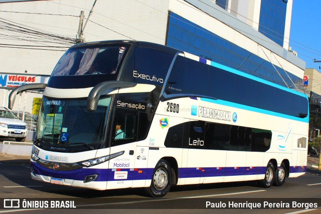 Viação Piracicabana 2680 na cidade de Piracicaba, São Paulo, Brasil, por Paulo Henrique Pereira Borges. ID da foto: 11356081.