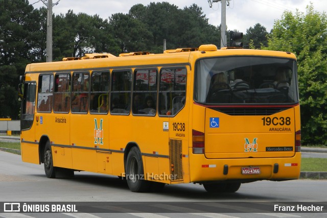 Araucária Transportes Coletivos 19C38 na cidade de Araucária, Paraná, Brasil, por Franz Hecher. ID da foto: 11355439.