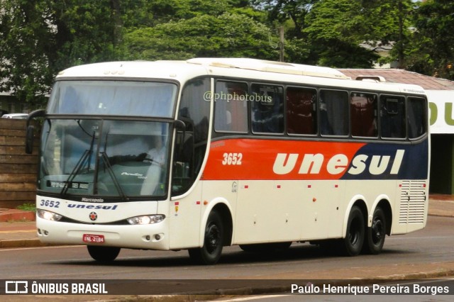 Unesul de Transportes 3652 na cidade de Foz do Iguaçu, Paraná, Brasil, por Paulo Henrique Pereira Borges. Número da foto: #11355370.