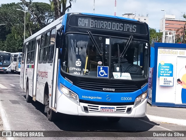 Consórcio Navegantes - 03 > Empresa de Transportes São Sebastião 03008 na cidade de João Pessoa, Paraíba, Brasil, por Daniel da Silva. Número da foto: #11356487.