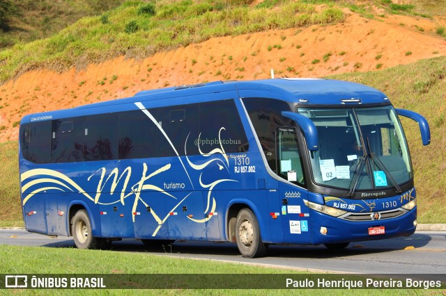 MK Fretamento e Turismo 1310 na cidade de Aparecida, São Paulo, Brasil, por Paulo Henrique Pereira Borges. Número da foto: #11360649.