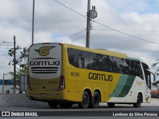 Empresa Gontijo de Transportes 18315 na cidade de Caruaru, Pernambuco, Brasil, por Lenilson da Silva Pessoa. Número da foto: #11360611.