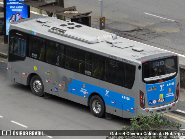 Transwolff Transportes e Turismo 6 6168 na cidade de São Paulo, São Paulo, Brasil, por Gabriel Oliveira Caldas da Nobrega. Número da foto: #11363004.