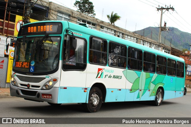 Viação 1º de Março 016 na cidade de Teresópolis, Rio de Janeiro, Brasil, por Paulo Henrique Pereira Borges. ID da foto: 11363126.